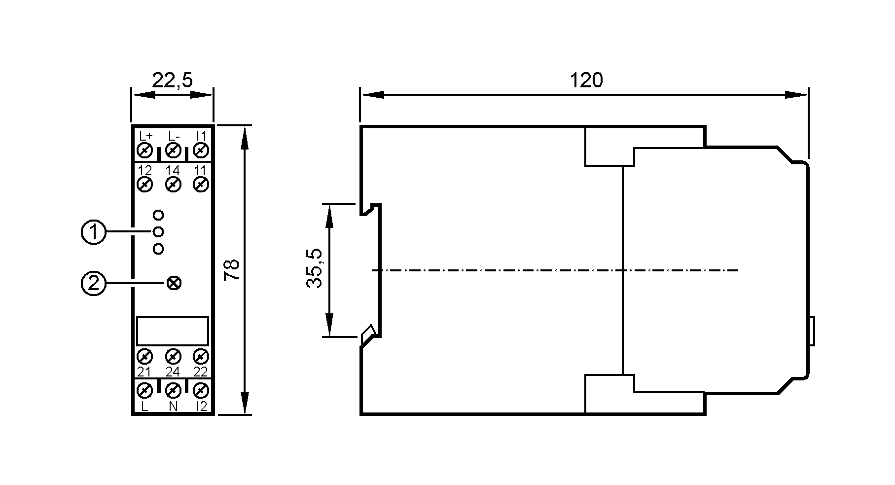 1: 3 светодиода<br/>2: поворотный выключатель (тип датчика)