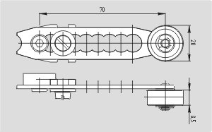 Dimensional drawing (actuator) : Roller lever 7H-2138