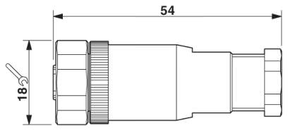 Гнездовая часть разъема M12 х 1, прямая