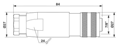 Розетка 7/8"-16UNF, прямая, Pg13