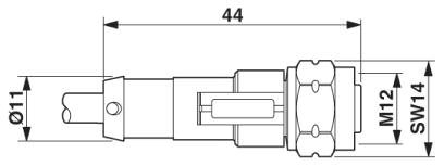 Гнездовая часть разъема M12 х 1, прямая