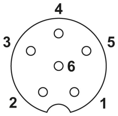 Расположение контактов гнездовой части М8, 6 контактов