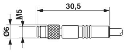 Штекер M5 x 0,5, прямой