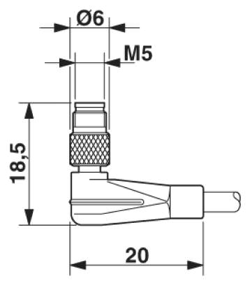 Штекер M5 x 0,5, угловой