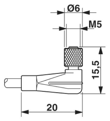 Розетка M5 x 0,5, угловая