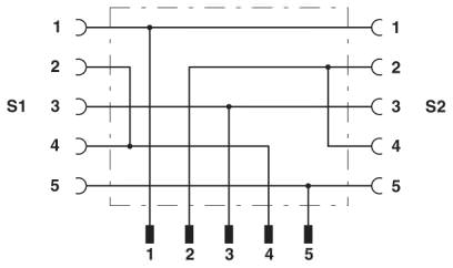 Схема расположения контактов Т-разветвителя M12