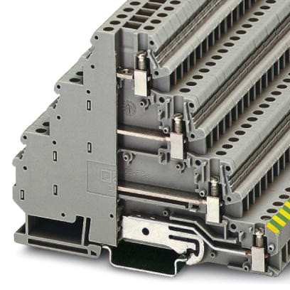 Phoenix Contact. Заземляющие клеммы для выполнения проводки в зданиях - DLK 4-PE - 3011999