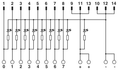 Схема подключения VIP-2/.../FLK14/LED/PLC