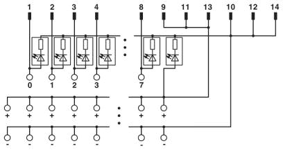 Схема подключения VIP-3/.../FLK14/8IM/LED/PLC