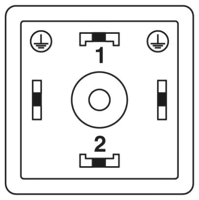 Расположение контактов штекера электромагнитного клапана, тип A
