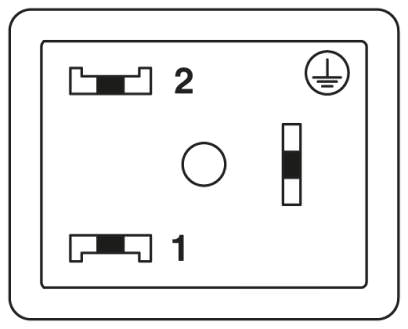 Расположение контактов штекера электромагнитного клапана, тип В