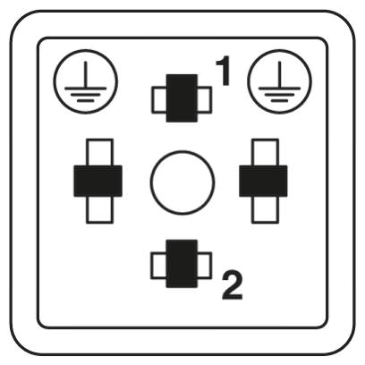 Расположение контактов разъема электромагнитного клапана, исполнение С