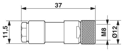 Розетка M8 x 1, прямая