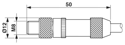 Штекер M8 x 1, прямой, экранированный