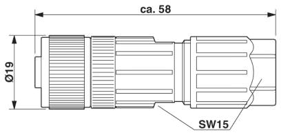 Гнездовая часть разъема M12 х 1, прямая