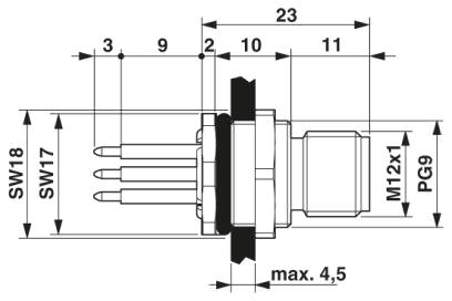 Встраиваемый соединитель M12