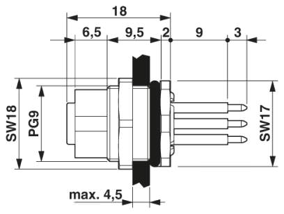 Встраиваемый соединитель M12