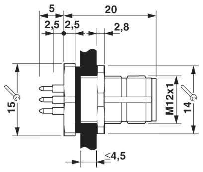 Встраиваемый соединитель M12
