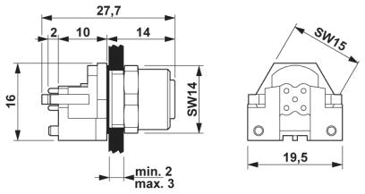 Встраиваемый соединитель M12