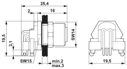 Встраиваемый соединитель M12