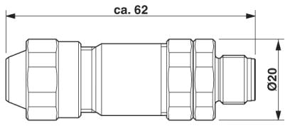 Штекер M12 х 1, прямой, экранированный