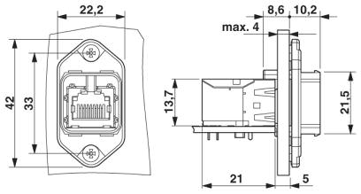 Монтажная рама Push-Pull (на защелках) для RJ45