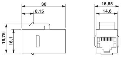 Вставка розетки RJ45, Keystone