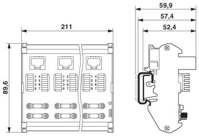 Патч-панель с восемью разъемами RJ45