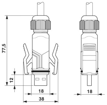 Соединитель USB, тип A, IP67