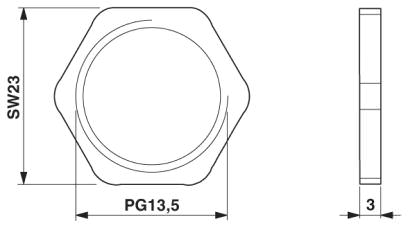 Плоская гайка Pg13,5