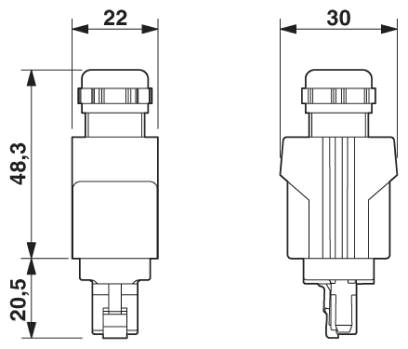 Соединитель RJ45 с креплением на защелках, IP65/67