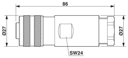 Розетка 7/8"-16UNF, прямая, Pg16