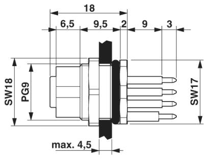 Встраиваемое гнездо M12 SPEEDCON