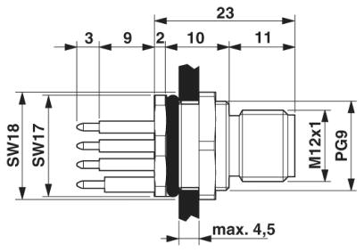 Встраиваемый штекер M12 SPEEDCON