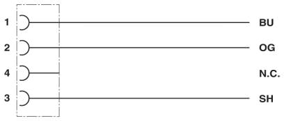 Схема расположения контактов розетки 7/8"