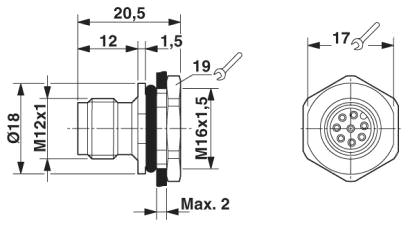 Встраиваемый соединитель M12