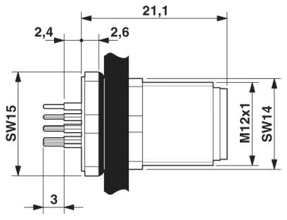 Встраиваемый соединитель M12