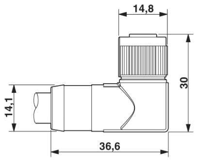 Розетка M12-SPEEDCON, угловая, экранированная