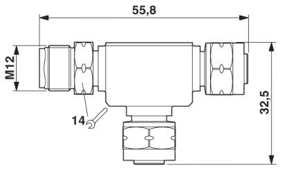 Т-образный разветвитель M12