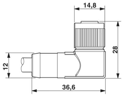 Розетка M12-SPEEDCON, угловая, экранированная