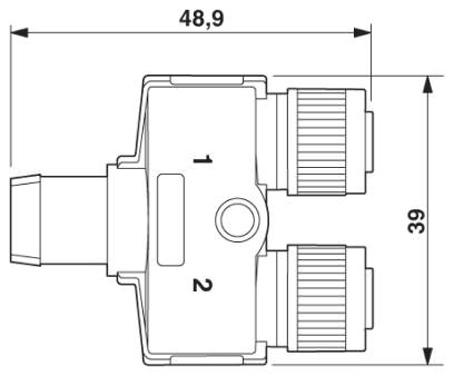 Y-образный разветвитель, 2 розетки M12 x 1