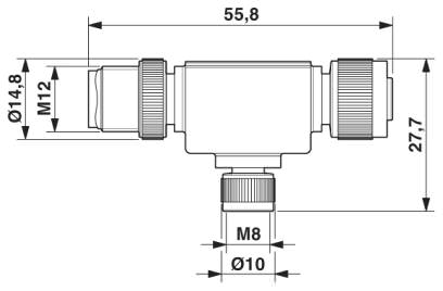 Т-образный разветвитель M8/M12