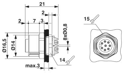 Встраиваемый соединитель M12