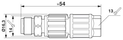 Вилка M12, прямая,<br/>Зажимы QUICKON: 0,14 мм² ... 0,34 мм²