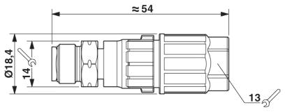 Вилка M12, прямая,<br/>Зажимы QUICKON: 0,34 мм² ... 0,75 мм²