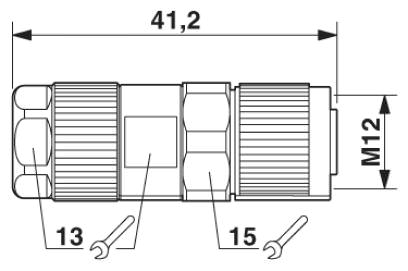 Гнездовая часть разъема M12 х 1, прямая