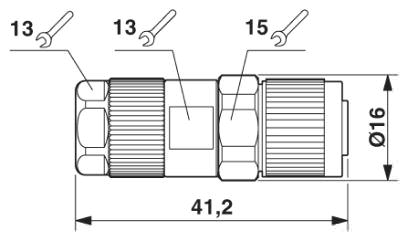 Гнездовая часть разъема M12 х 1, прямая