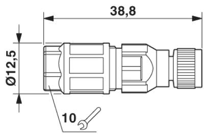 Розетка M8 x 1, прямая