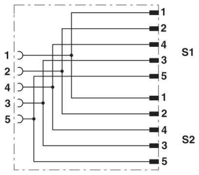Расположение контактов Y-разветвителя М12