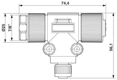 Т--разветвитель, M12 на 7/8"